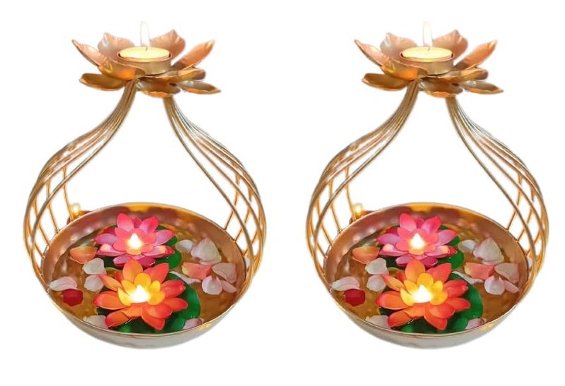 YABIE ARTS Diya Flower Decorative Urli Bowl for Home Handcrafted Bowl for Floating Flowers and Tea Light Candles HomeOffice and Table Decor Diwali Decoration Items for Home TLight - Image 2