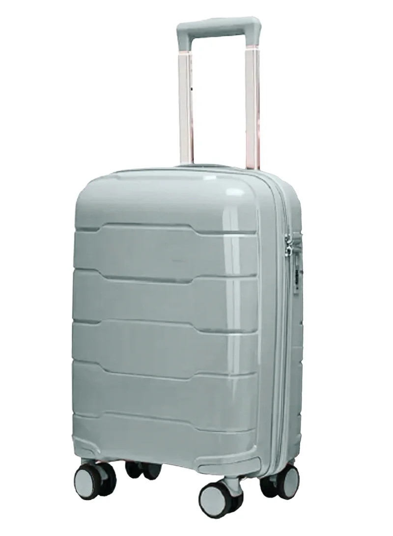 ريفلكشين حقيبة سفر بعجلات دوارة مقاس  بوصة مقاومة للخدش وخفيفة الوزن بلون رمادي رملي