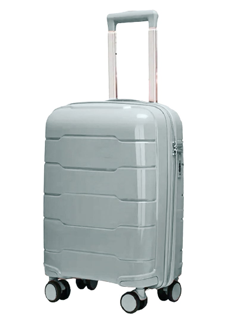 Reflection PP Cabin Luggage Airline Approved, Scratchproof Lightweight 20 Inch Luggage- 360° Silent Wheels, PP Hard Suitcase Trolley, Spinner Wheels, Travel Luggage  (20-Inch , Sand Grey) - Image 1
