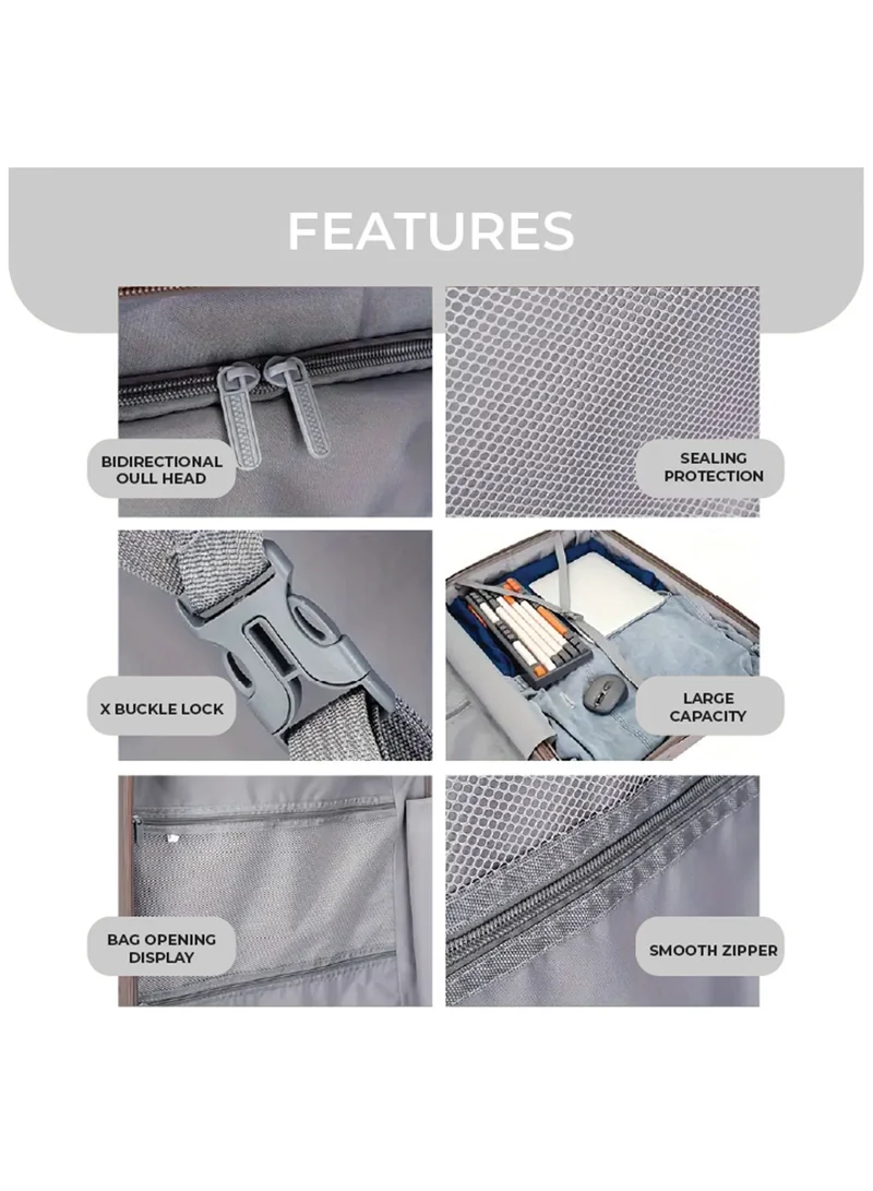 Reflection  Reflection PP Cabin Luggage Airline Approved, Scratchproof Lightweight 20 Inch Luggage- 360° Silent Wheels, PP Hard Suitcase Trolley, Spinner Wheels, Travel Luggage  (20-Inch , Sand Grey)  | Best Price UAE