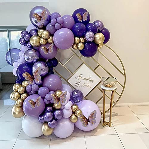 DCJHFJ Purple Balloon Garland Kit Dark And Gold Arch Lavender Light Decoration For Baby Girl Princess Party Birthday - Image 4