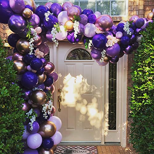 DCJHFJ Purple Balloon Garland Kit Dark And Gold Arch Lavender Light Decoration For Baby Girl Princess Party Birthday - Image 3