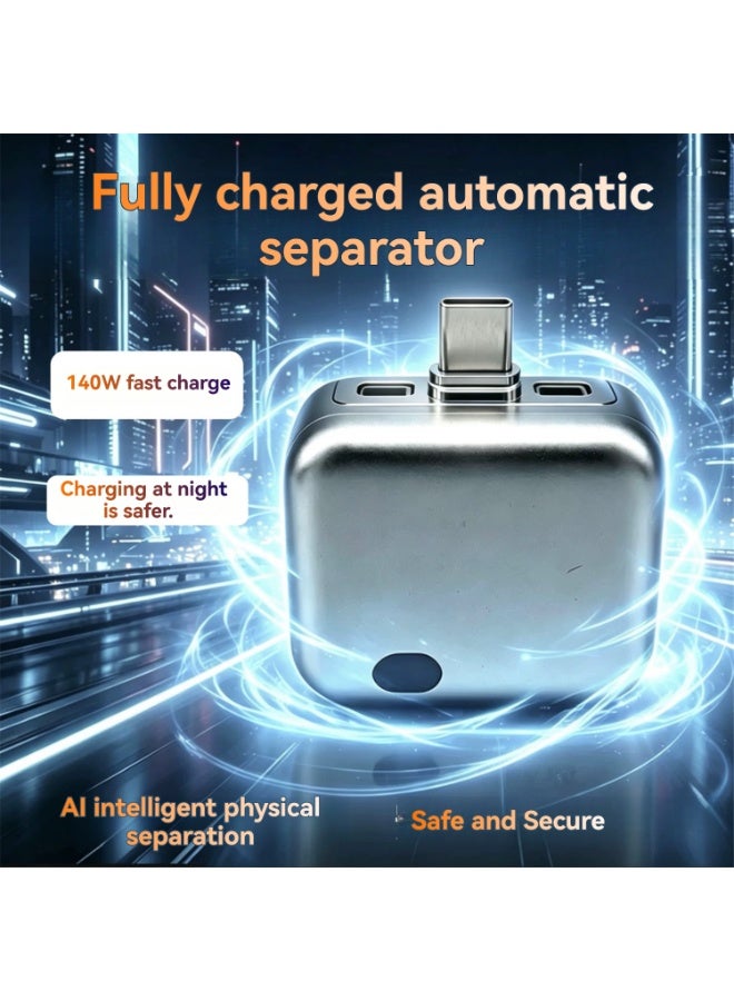 Automatic Disconnector, 140W Fast Charging, Overcharge Protection with Automatic Power Shut-off, Automatic Ejection Mechanism When Fully Charged—USB Overcharge Protection Adapter for Electronic Devices Space Grey - Image 5