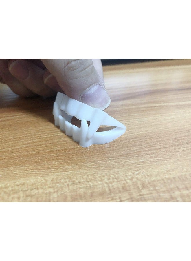 Dzrige White Plastic Vampire Teeth Demon Fangs Devil Dentures Cosplay Props Halloween Vampire Costume Accessory - Image 5