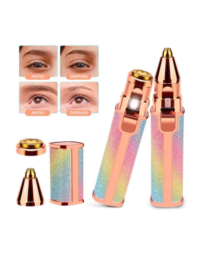 Yuwell 2 in 1 Electric Rechargeable Face Eyebrow Trimmer Shaver With 2 Replacement Head For Lips Nose and Chin Facial Hair Remover - Image 1