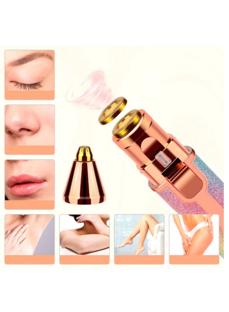 Yuwell 2 in 1 Electric Rechargeable Face Eyebrow Trimmer Shaver With 2 Replacement Head For Lips Nose and Chin Facial Hair Remover - Image 3