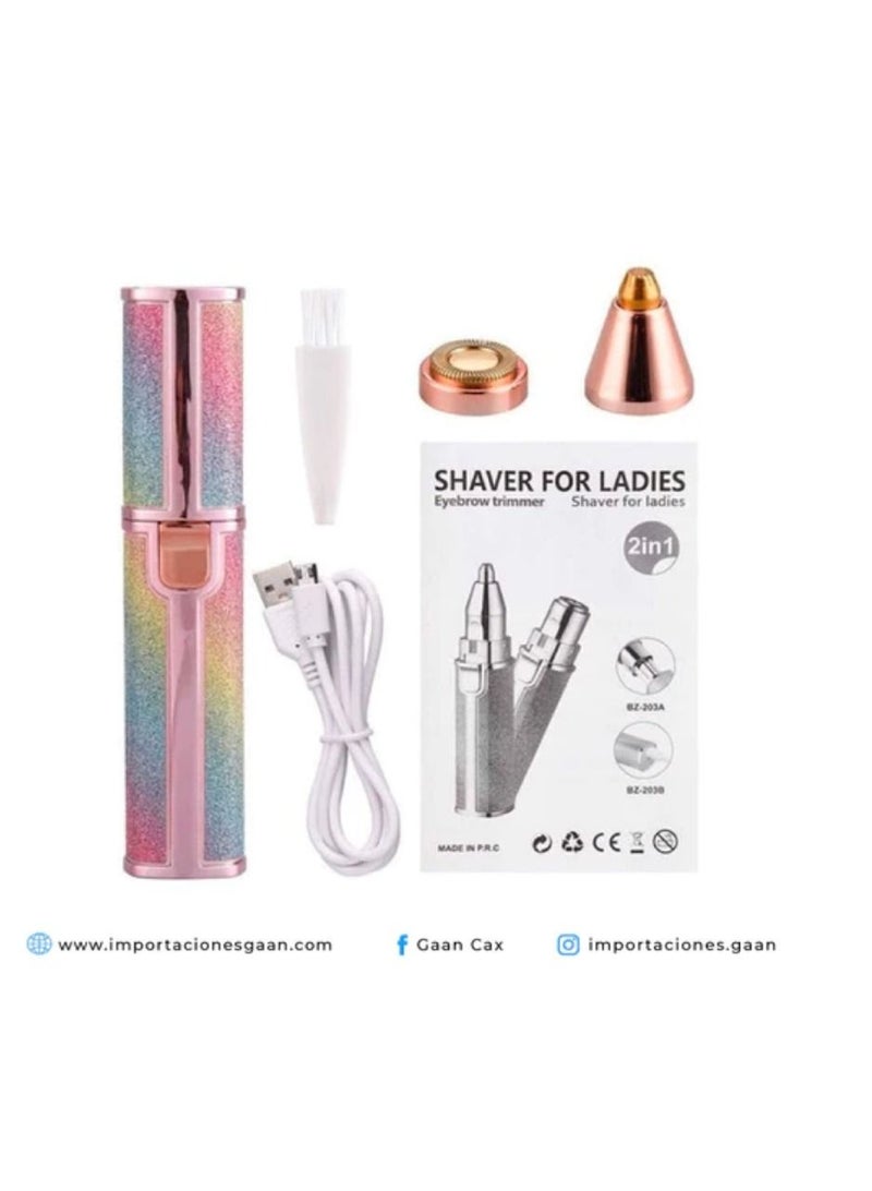 Yuwell 2 in 1 Electric Rechargeable Face Eyebrow Trimmer Shaver With 2 Replacement Head For Lips Nose and Chin Facial Hair Remover - Image 4