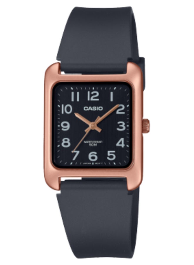 CASIO ساعة يد مربعة الشكل بسوار من الراتينج التناظري MTP-B175-5BVDF - Image 1