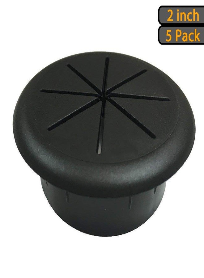 ANZESER 2"(50.8mm) Flexible Desk Grommet - Black - 5 Pack - Image 2