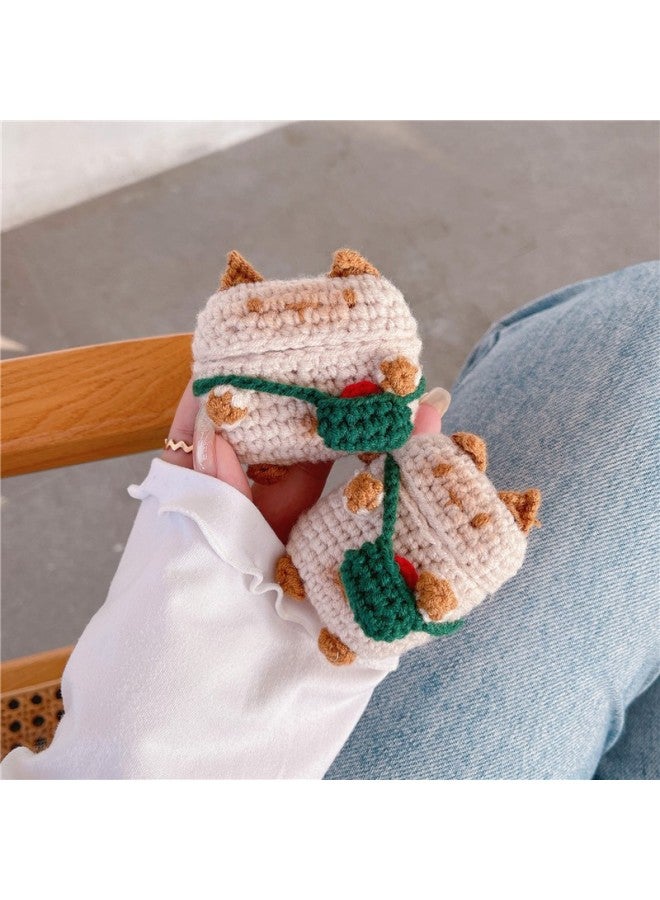 Knitted Backpack Kitten For Apple AirPods4 Generation Pro2 Bluetooth Headset Protective Cover 1/2/3 Generation Soft Shell-Color:Knitted Backpack Kitten-Applicable Model:Airpods Pro  - Image 1