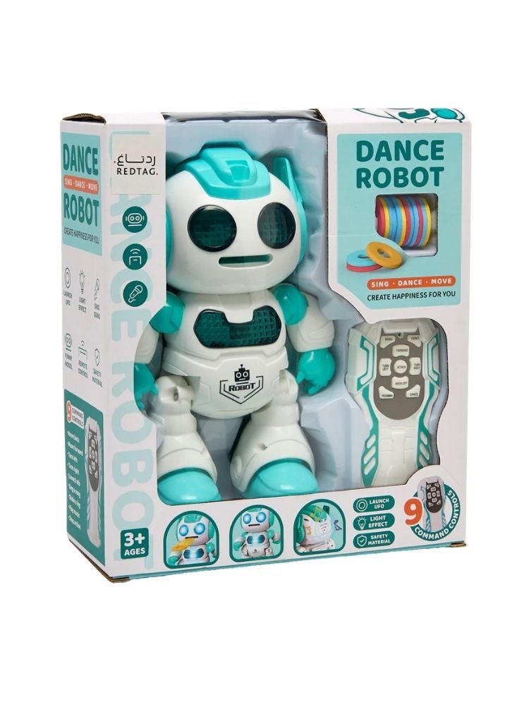 بريميم لعبة روبوت راقص مع جهاز تحكم عن بعد - روبوت تفاعلي أبيض وفيروزي مع موسيقى - Image 1