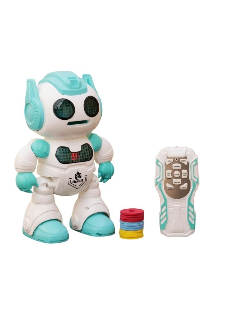 بريميم لعبة روبوت راقص مع جهاز تحكم عن بعد - روبوت تفاعلي أبيض وفيروزي مع موسيقى - Image 2