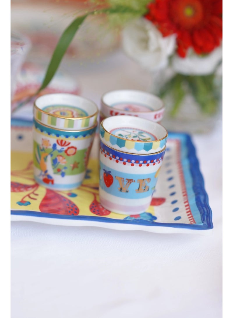 Baci milano Set of 6 Porcelain Espresso Cups with Lids and Saucers – Mamma Mia Collection, Coffee Cups, Elegant Tableware, Home, Gift, Italian Design by Baci Milano - Image 2