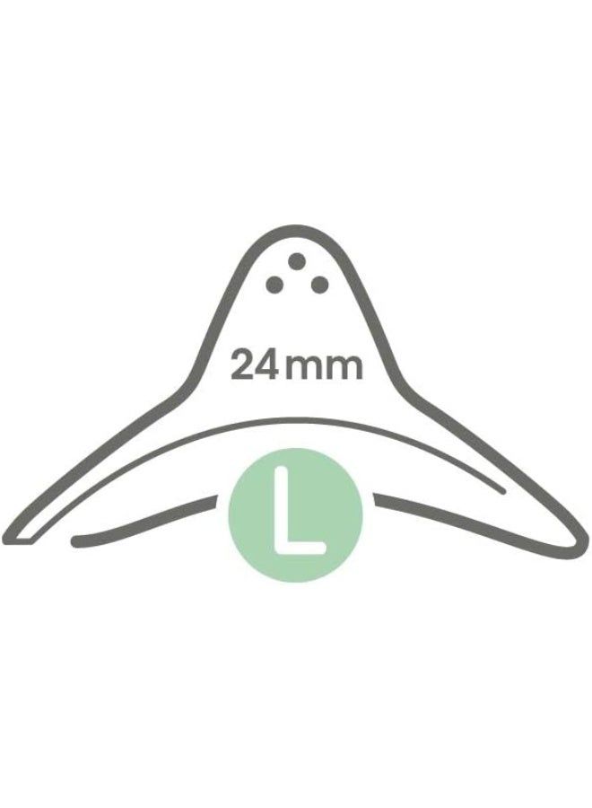 nip First Moments Nipple Shields with Box, Size L (24mm) - 2 Count | Extra Soft & Thin, 94% Midwife Recommendation | Made in Germany - Image 3