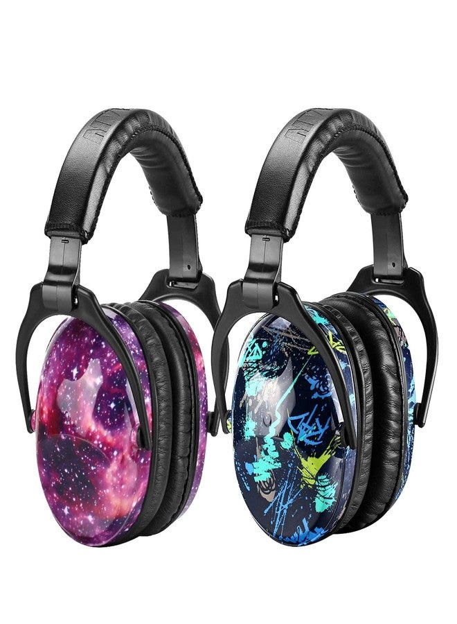 ZOHAN Kids Ear Protection 2 Pack, Hearing Protection Safety Ear Muffs for Children Have Sensory Issues, Adjustable Noise Reduction Earmuffs for Concerts, Fireworks(Nebula&Rap) - Image 1