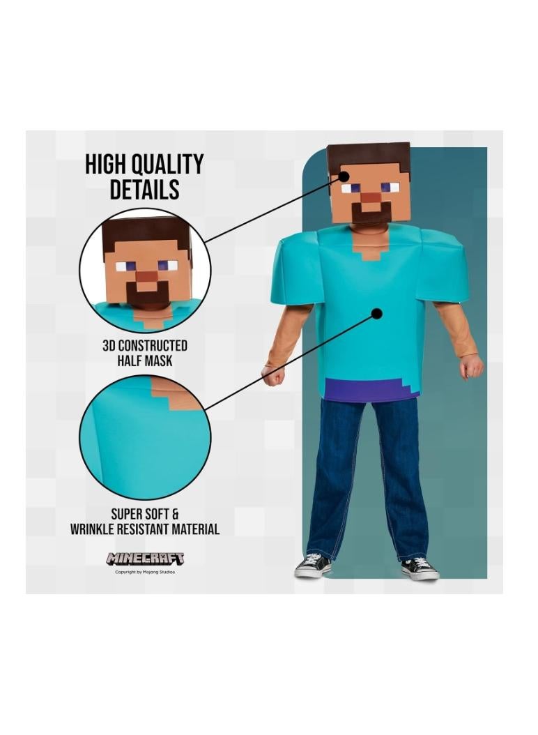 MINECRAFT زي تنكري رسمي فاخر من ماين كرافت أو زي تنكري للأطفال مع غطاء للرأس وبدلة، زي تظاهري للأطفال وحفلات للمهرجانات - Image 2