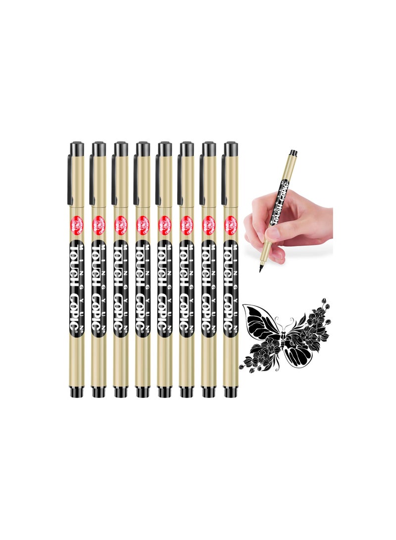 SYOSI Calligraphy Pens, Micro-Pen Fineliner Ink Pens for Writing, Fine Point Drawing Pens Waterproof Archival Ink Multiliner Pens for Artist Illustration, Sketching, Art Drawing, Scrapbooking(8 Packs) - Image 1