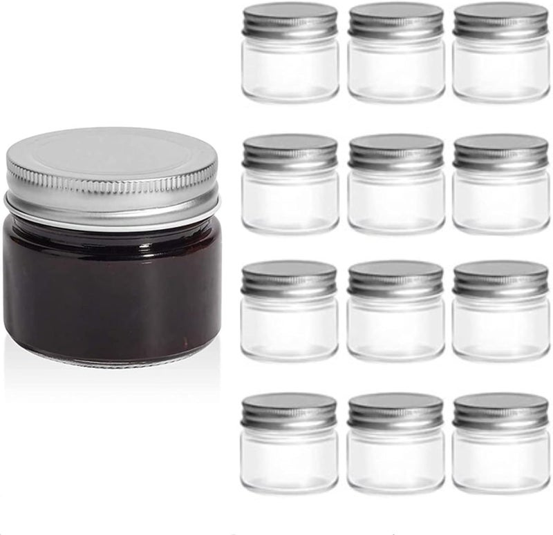 FUFU Mason Jars with Airtight Metal Regular Lids(5oz/150ml), Sealed Clear Glass Canning Jars with Wide Mouth for Spices, Honey, Jam, Jelly, of 12 (150ML) - Image 1