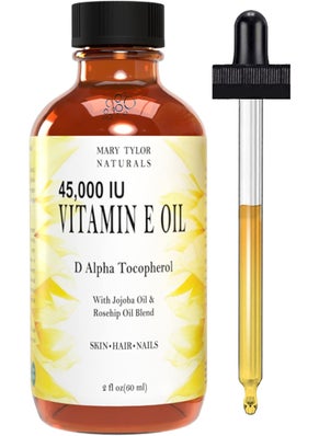 Mary Tylor Naturals Vitamin E Oil 2 oz  45000 IU DAlpha Tocopherol  can be Used for Face Skin Body Hair  Nails  DIY