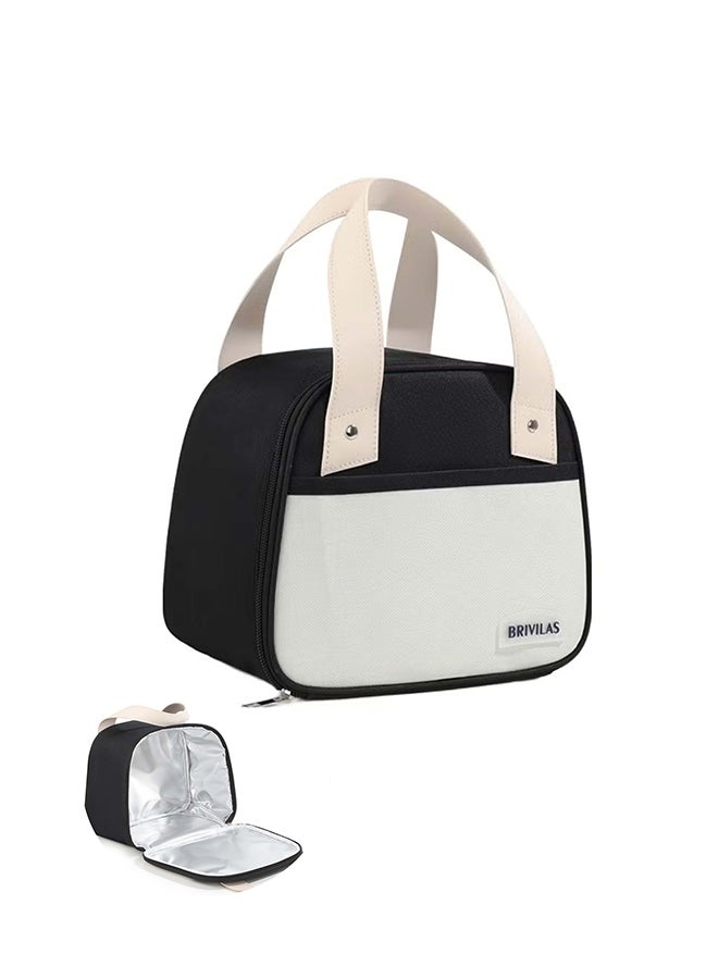 توشيونيكس حقيبة غداء معزولة - قماش أكسفورد مانع للتسرب مع قفل بسحاب عالي الجودة ومقبض جلدي - حقيبة حرارية صغيرة للوجبات الخفيفة والمكتب والمدرسة والأطفال - خيارات متعددة الألوان - مقاس 22 × 19 × 14 سم - سعة 6 لتر تقريبًا - Image 1