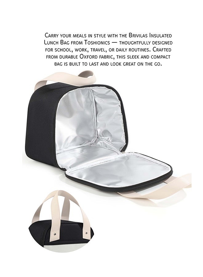 توشيونيكس حقيبة غداء معزولة - قماش أكسفورد مانع للتسرب مع قفل بسحاب عالي الجودة ومقبض جلدي - حقيبة حرارية صغيرة للوجبات الخفيفة والمكتب والمدرسة والأطفال - خيارات متعددة الألوان - مقاس 22 × 19 × 14 سم - سعة 6 لتر تقريبًا - Image 2