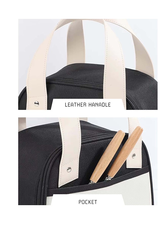 توشيونيكس حقيبة غداء معزولة - قماش أكسفورد مانع للتسرب مع قفل بسحاب عالي الجودة ومقبض جلدي - حقيبة حرارية صغيرة للوجبات الخفيفة والمكتب والمدرسة والأطفال - خيارات متعددة الألوان - مقاس 22 × 19 × 14 سم - سعة 6 لتر تقريبًا - Image 3