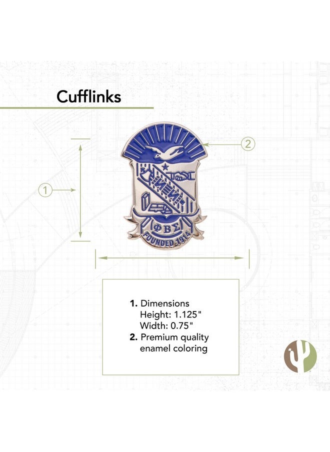 Desert Cactus - Phi Beta Sigma Cufflinks Fraternity Greek Formal Wear Blazer Jacket (Silver Color Crest Cufflinks) - Image 1