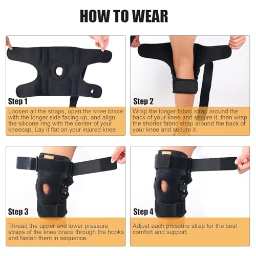 SHENGYADE Hinged Knee Brace, Adjustable Knee Support Wrap for Men and Women, Pain Relief Swelling and Inflammation, Patellar Tendon Support Sleeve for Helping Relieve Strains, Sprains, ACL and MCL Injuries (X-Large) - Image 2