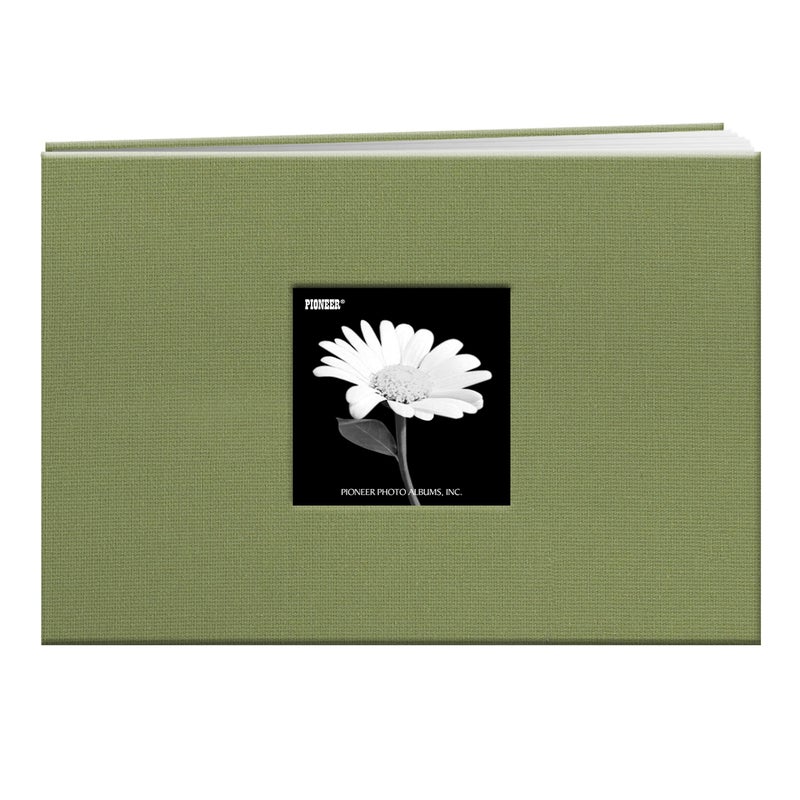 Pioneer Photo Albums Pioneer 5 Inch by 7 Inch Postbound Fabric Frame Front Memory Book Sage Green