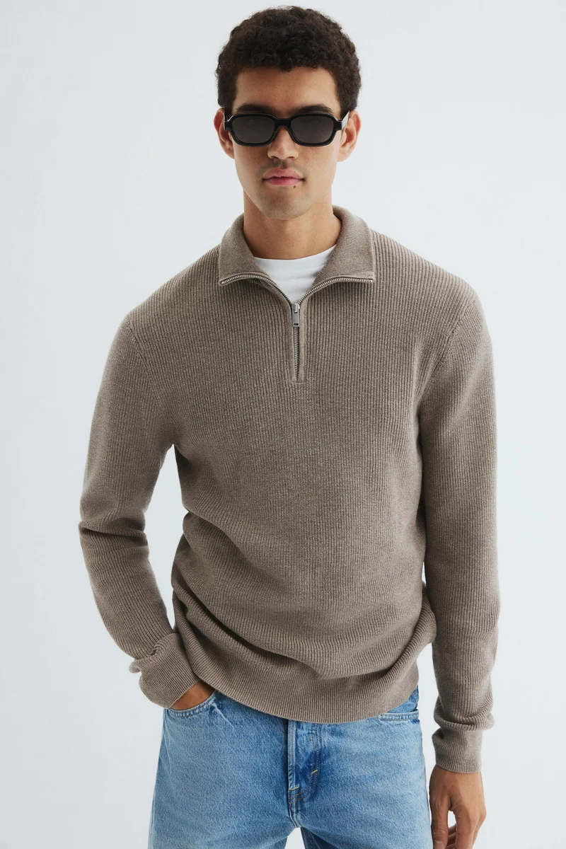 H&M Regular Fit Zip-top jumper