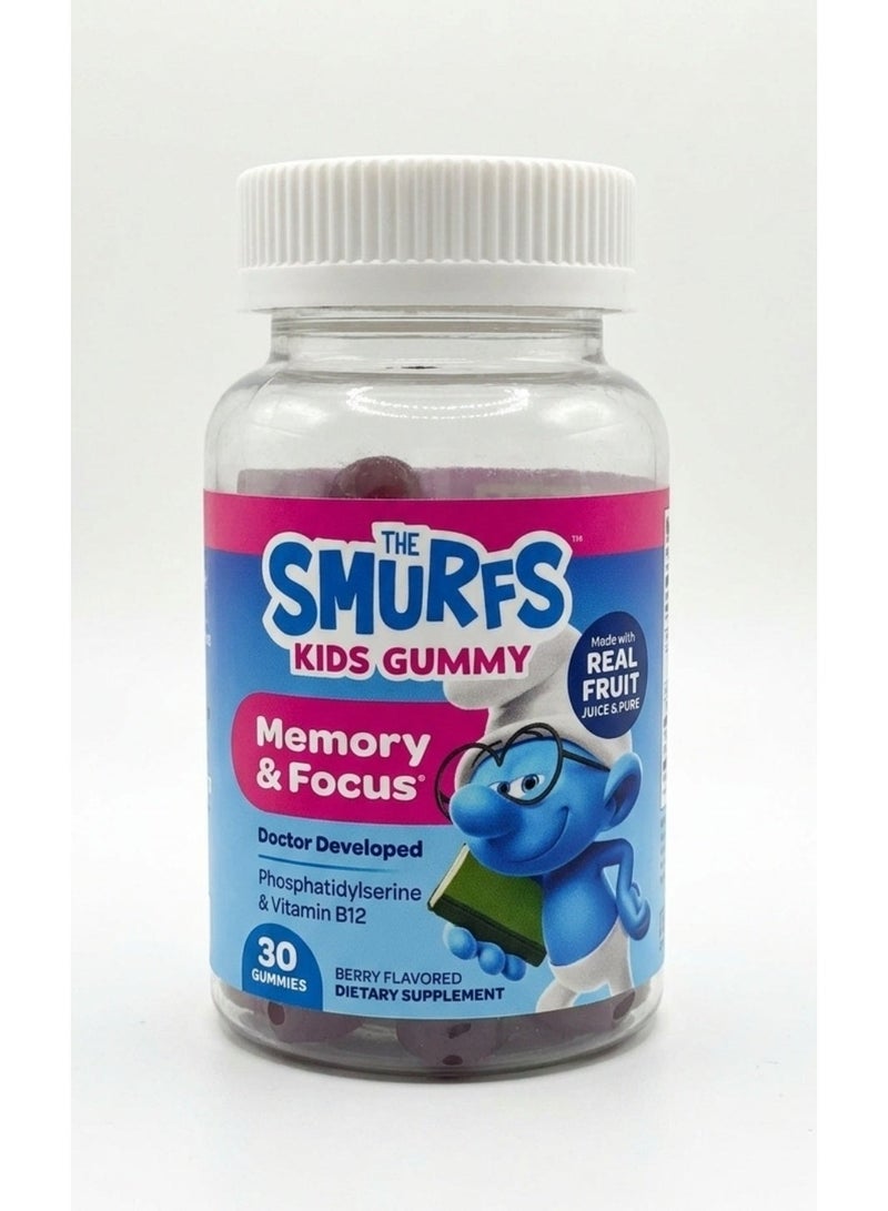 Kids Gummy Memory & Focus Ages 4+ Smurf Berry 30 Gummies