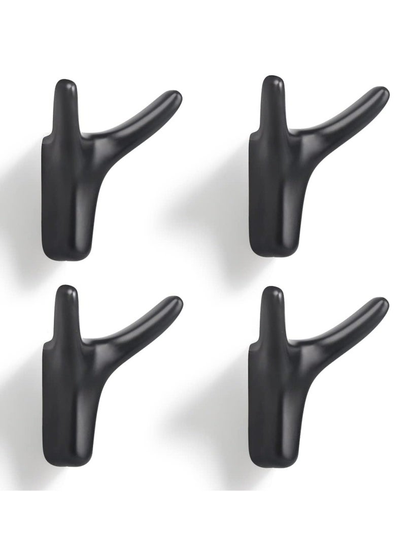 Oasisgalore 4 Pack Matte Black Cow Head Wall Hooks - Heavy Duty for Clothes, Bathroom, Bedroom, Kitchen  - Image 1