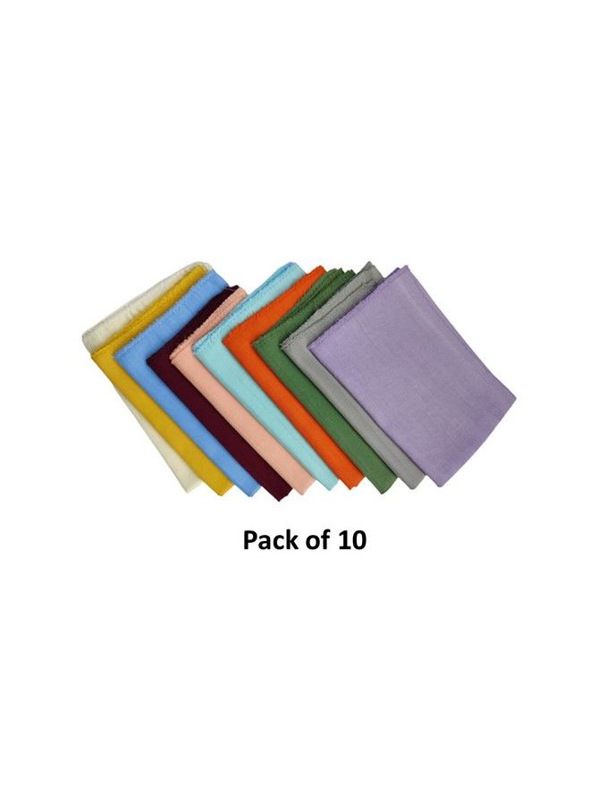 Trance Home Linen Cotton Striped Multipurpose Use Cloth Pieces For Babies ; Baby Kids Napkin ; Reusuable Cleaning Hygiene Daily Use Wash Cloth Pieces (Small 30 X 30 Cm Pack Of 10 Pcs)  - Image 3