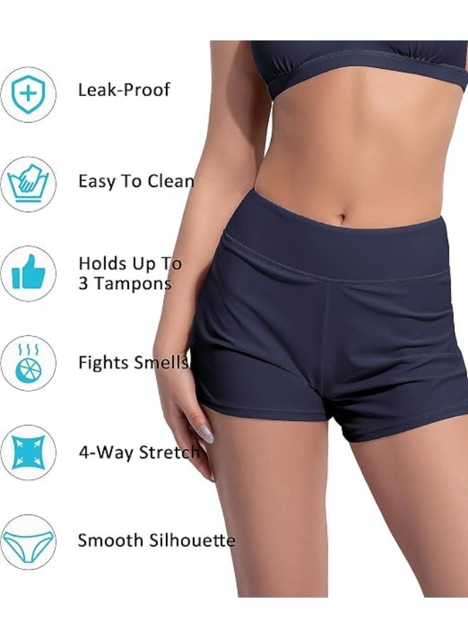 Women's swimming pants, leak proof seamless bikini girls' swimsuit bottoms, beach swimming pool super absorbent quick drying swimming shorts - Image 3