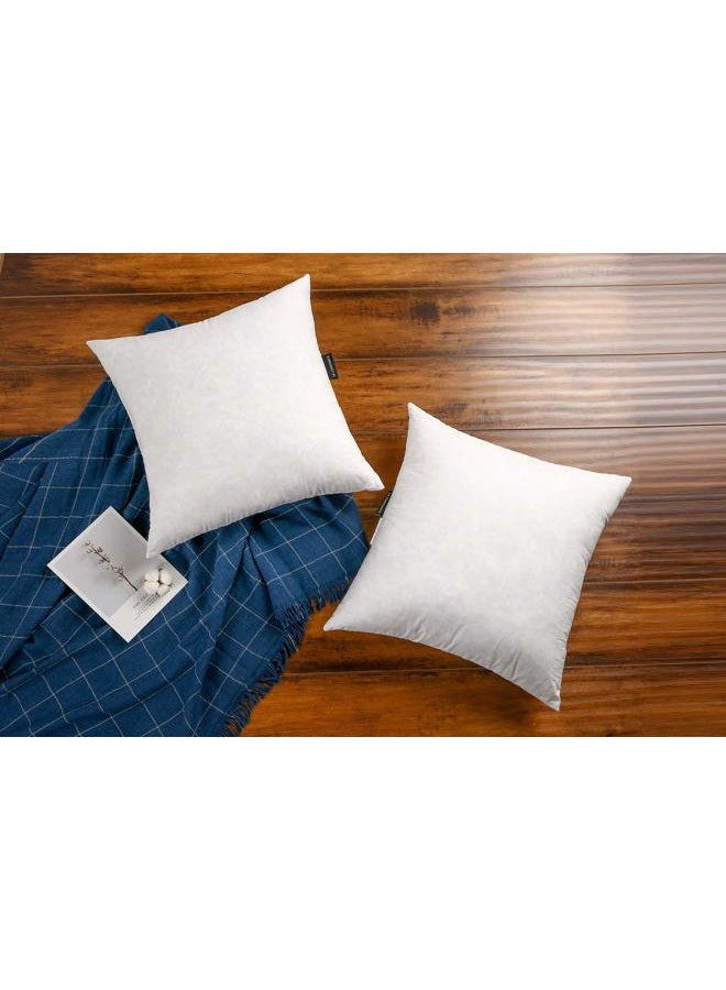JA COMFORTS 18×18 Decorative Down Feather Throw Pillow Inserts(Set of 2)-5% Down Filling, Filling Weight 27 OZ,233TC Cotton Cover, Square, Machine Wash, White - Image 1