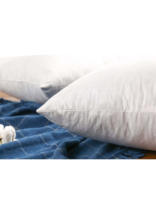 JA COMFORTS 18×18 Decorative Down Feather Throw Pillow Inserts(Set of 2)-5% Down Filling, Filling Weight 27 OZ,233TC Cotton Cover, Square, Machine Wash, White - Image 5