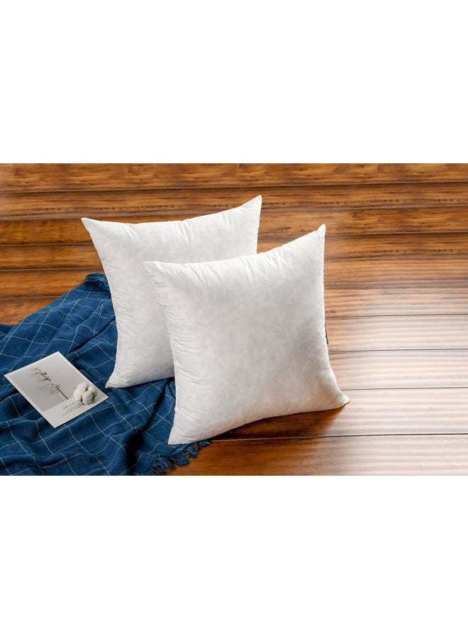 JA COMFORTS 18×18 Decorative Down Feather Throw Pillow Inserts(Set of 2)-5% Down Filling, Filling Weight 27 OZ,233TC Cotton Cover, Square, Machine Wash, White - Image 3