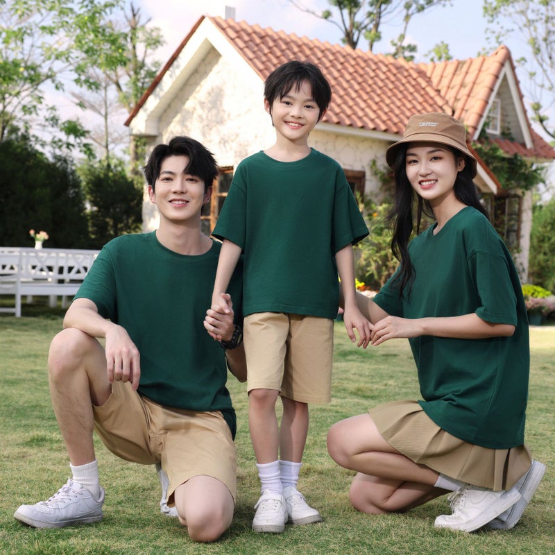 200G Children'S Wear Shoulder Crewneck Short Sleeve T-Shirt Loose Sports Leisure Children'S T Print Logo - Image 5