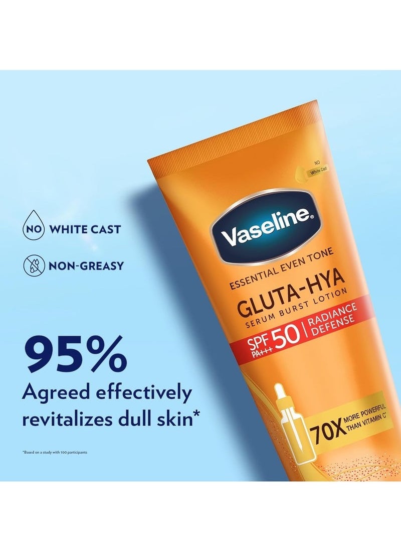 Vaseline - Gluta-Hya Serum Burst Lotion, Radiance Defense, SPF 50 PA+++, with GlutaGlow - Image 1