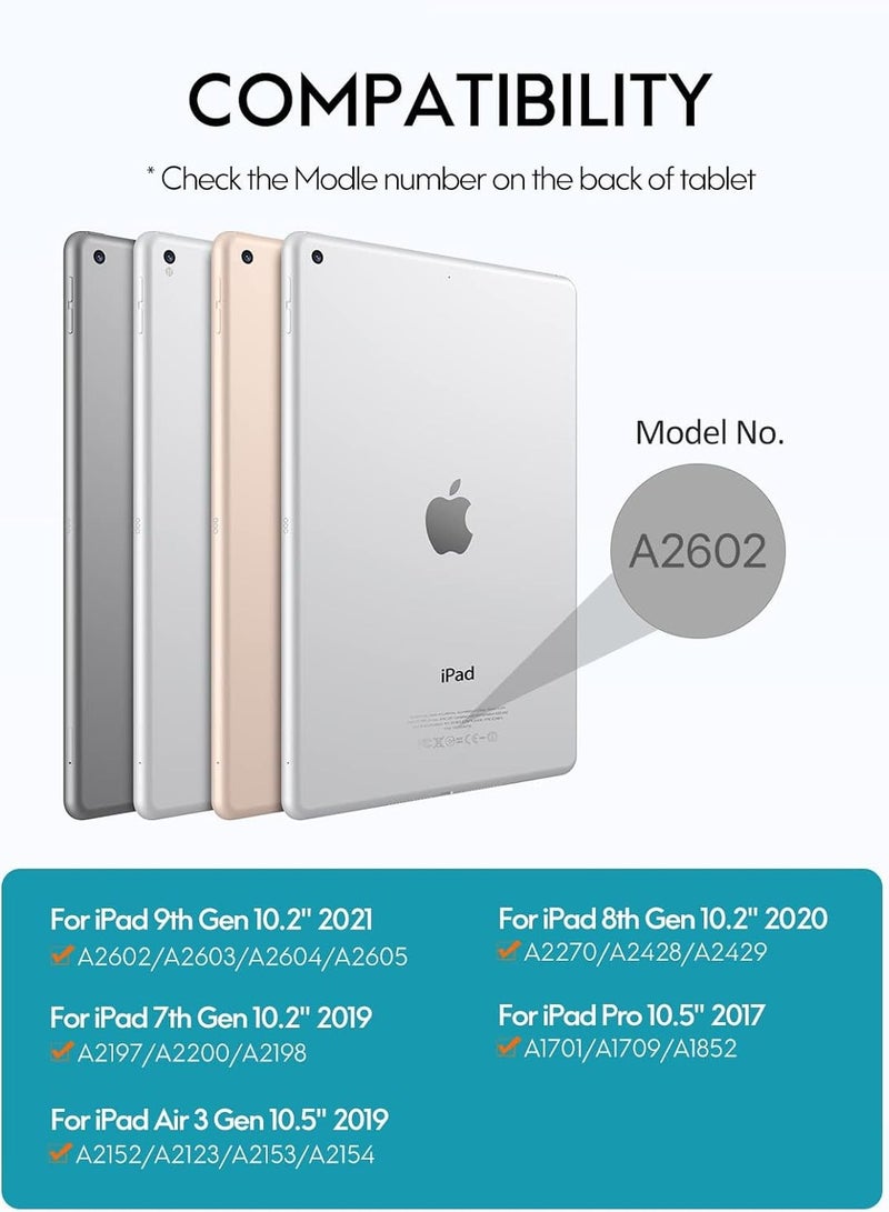 DUSALA iPad Keyboard for 9th, 8th, & 7th Generation – Wireless Detachable Keyboard with Smart Trackpad, Flip Stand Case, Pencil Holder, Compatible with 10.2 Inch iPad – Black - Image 2