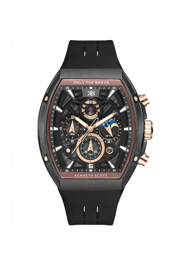 Kenneth Scott Men's Chronograph  Black  Dial Watch - K26110-BSBB