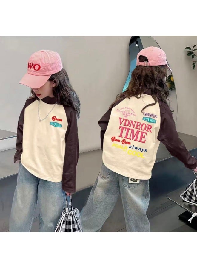Girls' Thermal Base Layer Top Autumn And Winter New Style For Older Children, Half Turtleneck, Warm Inner Layer, Color-blocking Long Sleeves - Image 4