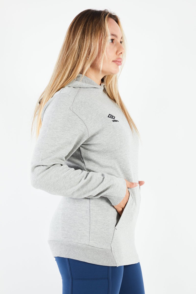 umbro هودي رياضي نسائي بأكمام طويلة، رمادي - Image 4