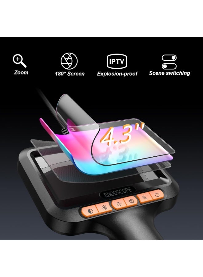 BlueFire 10m Industrial Endoscope Camera with 4.3" IPS Screen - 1920p HD Waterproof Borescope (IP67), 8mm Snake Camera with 8 LED Lights & 2600mAh Battery for Pipe, Automotive & Home Inspection - Image 5