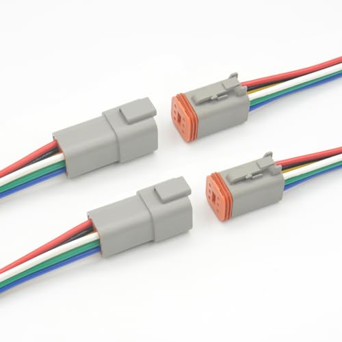 ATMLCOER Deutsch DT 6 Pin Connector, 6 Way DT Automotive Waterproof Electrical Connector Male Female Plug Wiring Harness with 16AWG Cable Wire,for Car,Truck,Boats,LED Work Light（2 Pairs - Image 1
