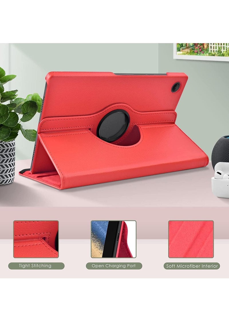ELTRAZONE Case Compatible with Galaxy Tab A8 10.5" Case (SM-X200/X205/X207), Galaxy Tab A8 Case 10.5 inch,Auto Sleep/Wake 360° Rotating Stand Folio Leather Case for Tab A8 2022 (Red) - Image 4