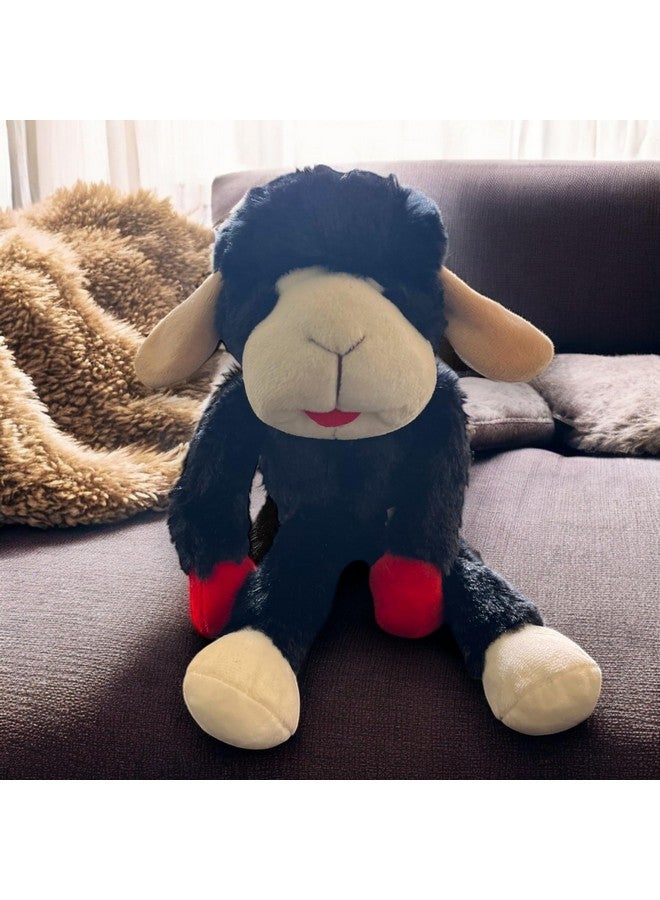 مالتي بيت لعبة كلاب مولتيبيت المحشوة على شكل لحم ضأن أسود مقاس 14 بوصة مزودة بصافرة - رفيق ناعم ومتين للحيوانات الأليفة - Image 5