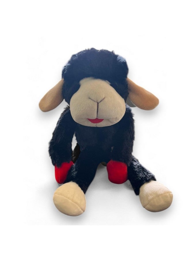 مالتي بيت لعبة كلاب مولتيبيت المحشوة على شكل لحم ضأن أسود مقاس 14 بوصة مزودة بصافرة - رفيق ناعم ومتين للحيوانات الأليفة - Image 1