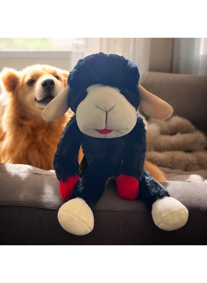 مالتي بيت لعبة كلاب مولتيبيت المحشوة على شكل لحم ضأن أسود مقاس 14 بوصة مزودة بصافرة - رفيق ناعم ومتين للحيوانات الأليفة - Image 2