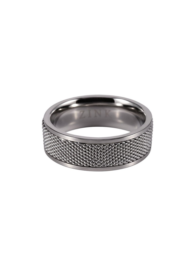 زنك خاتم رجالي من ZINK مصنوع من الستانلس ستيل الفضي | ZJRG006SM-20 - Image 2